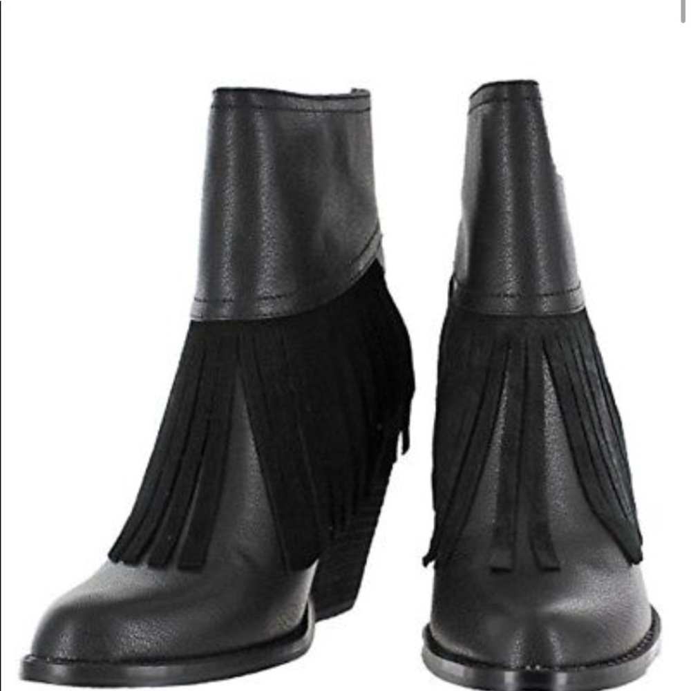 Black Fringe Bootie